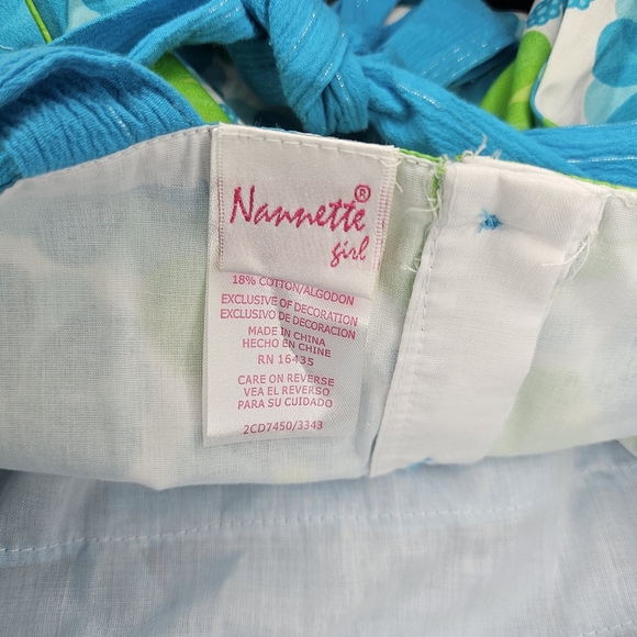 Floral Dress Blue & Green Size 6x Nannette - Picture 8 of 10